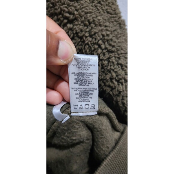 Calvin Klein Woman's Olive Green Fleece Jacket w/ Pockets Size XL Full Zip - Picture 8 of 12